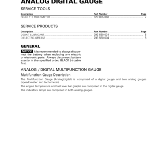 ATV 2019 Analog Digital Gauge Outlander Shop Supp 219100951 021 Manual