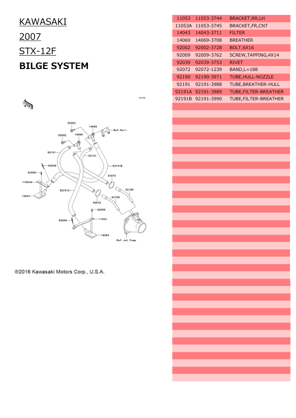 STX 12F Parts Catalogue '07 Manual