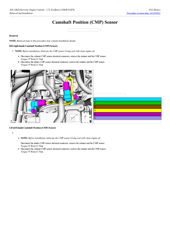 Camshaft Position (CMP) Sensor G2193575 Manual