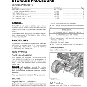 SSV 2019 Storage Procedure Maverick Shop Supp 219100971 008 Manual