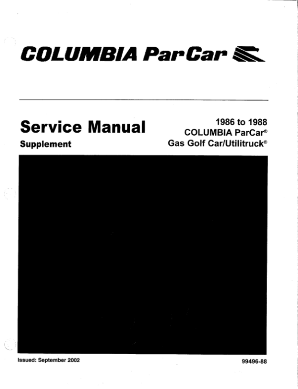 columbia golf cart 1986 1988 gas Manual