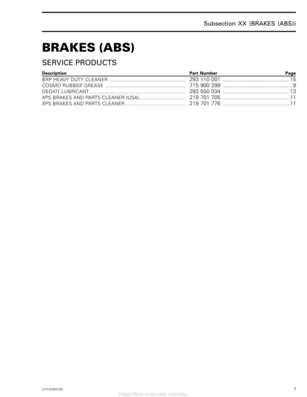 SSV 2019 Brakes (ABS) Maverick Trail Shop Supp 219100969 026 Manual