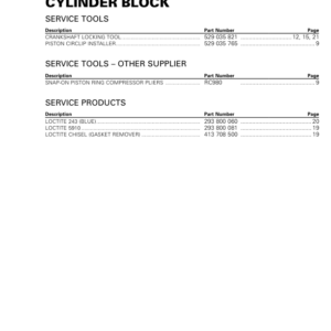 PWC S02 SS13 Cylinder Block Shop 4 TEC Version 2AA EN Manual