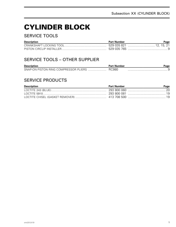 PWC S02 SS13 Cylinder Block Shop 4 TEC Version 2AA EN Manual