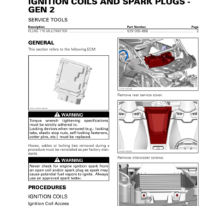 SSV 2021 Ignition Coils and Spark Plugs GEN2 Repair RTX21 903SSV 008 en Manual