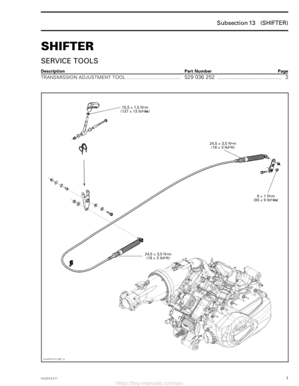 SSV SHIFTER (Commander MAX) Shop 02xSQVAA2 SM91Y014S05 tmr2014 311 Manual