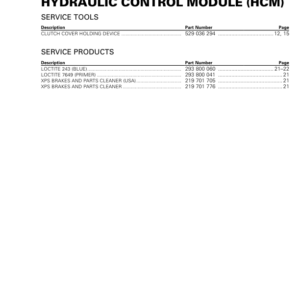 Road HCM (Engine 1330 ACE) Shop rmr2016 016 rev1 Manual