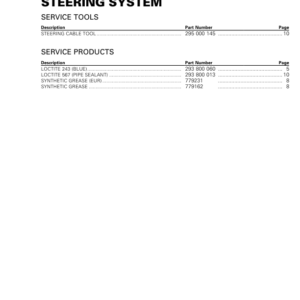 Steering System GTI GTR WAKE 155 Shop Supp. 219100961 016 Manual