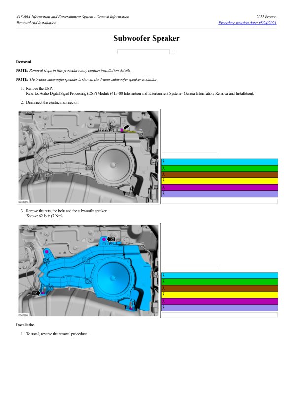 Subwoofer Speaker G2199073 Manual