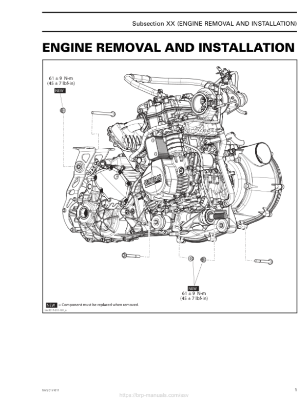 SSV 2017 Engine Removal (Maverick X3) Shop tmr2017 011 Manual