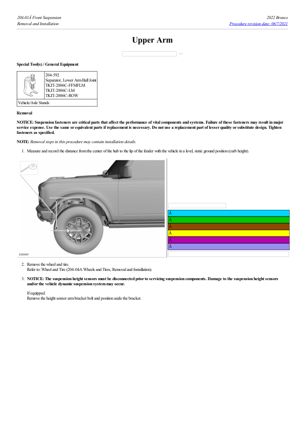 Upper Arm G2223003 Manual