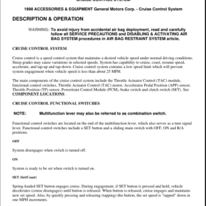 Cruise Control System Manual