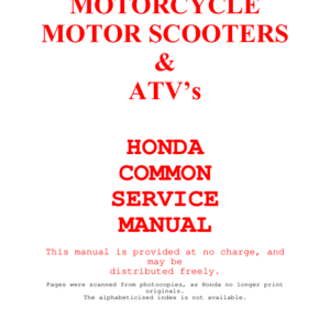 Honda Common Motorcycles Manual