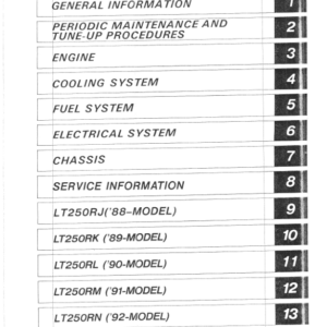 atv suzuki lt250r quadracer Manual