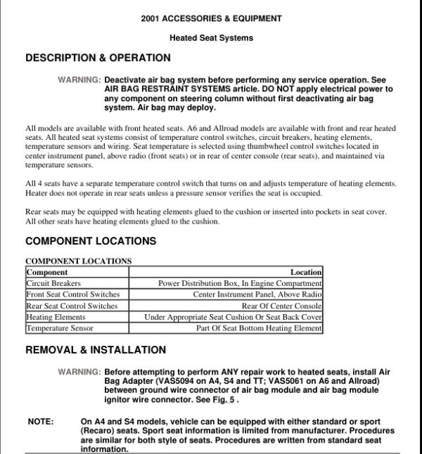 Heated Seats Manual