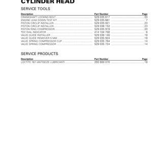 SSV MY20 Cylinder Head HD8 HD10 (Defender suppl.) 219101010 056 en Manual