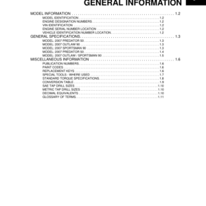 2007 predator 50 outlaw 90 sportsman 90 Manual