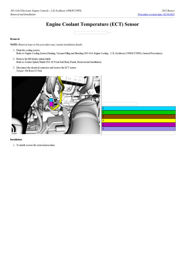 Engine Coolant Temperature (ECT) Sensor G2193260 Manual