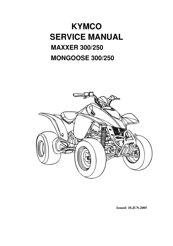 2005 Kymco MAXXER 300 250 Manual