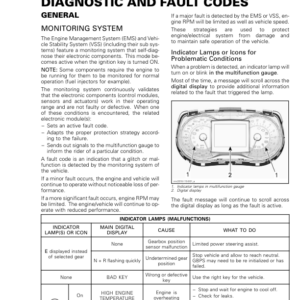 Road Diagnostic and fault codes (T and Limited) Shop rmr2016 111 Manual