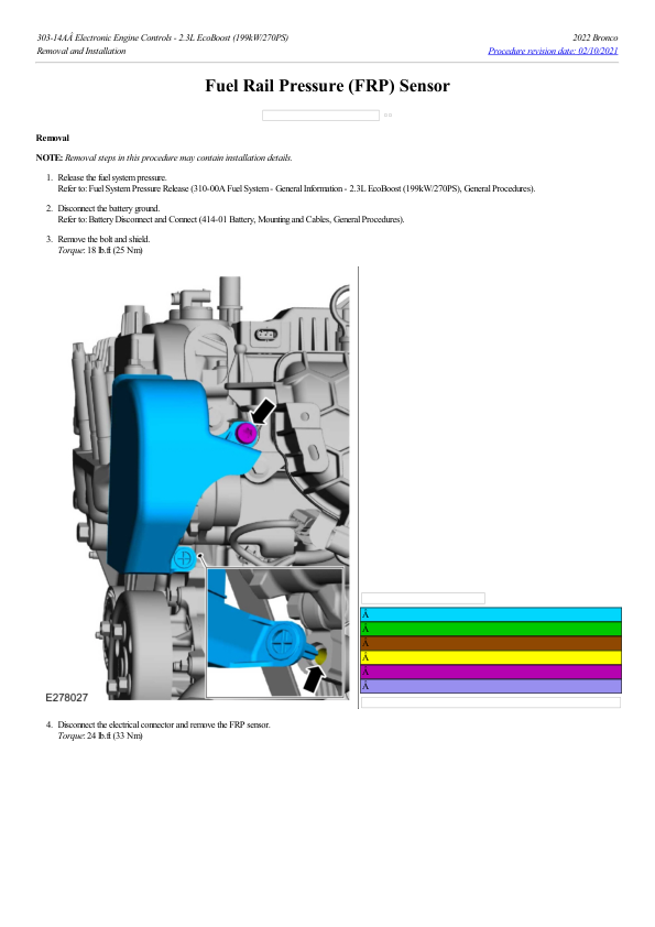 Fuel Rail Pressure (FRP) Sensor G2193262 Manual