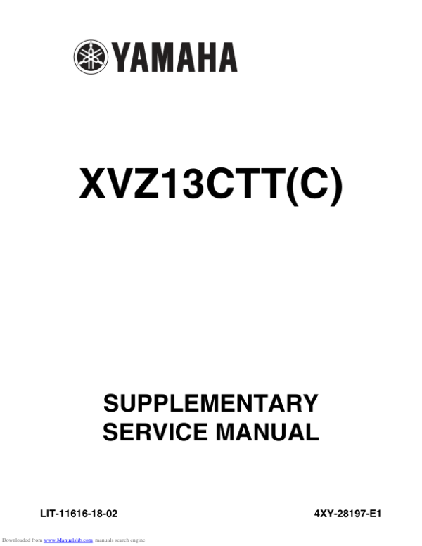 royal star tour deluxe xvz13cttc Manual