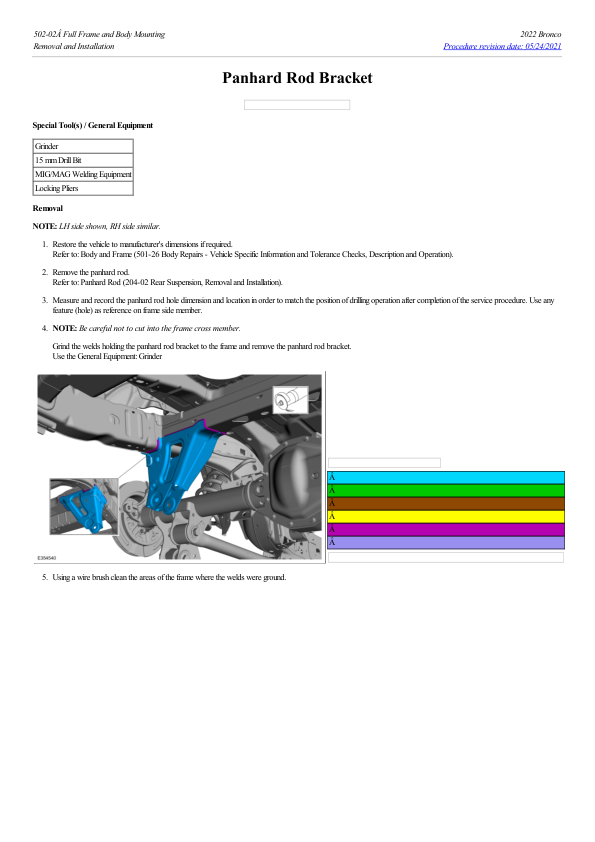 Panhard Rod Bracket G2237393 Manual