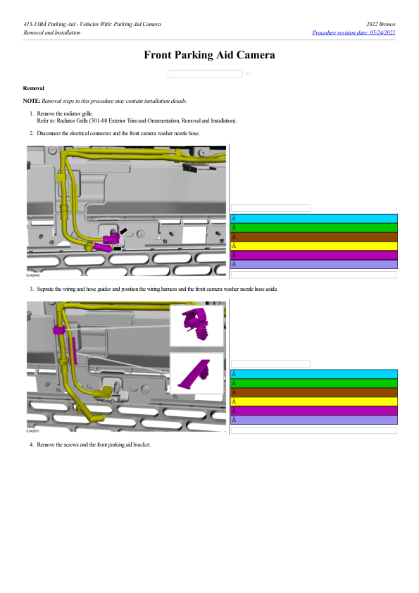 Front Parking Aid Camera G2198436 Manual