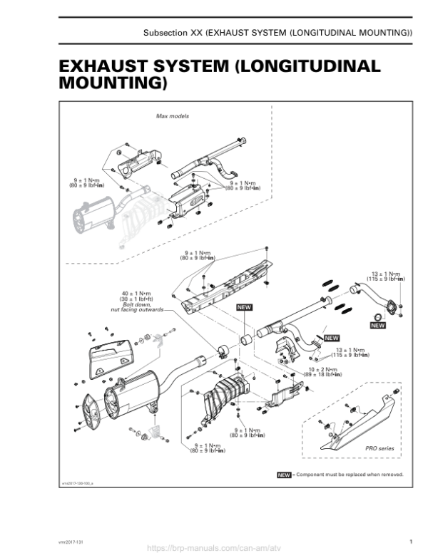 ATV Exhaust (Longi Mount) (G2) Shop vmr2017 131 Manual