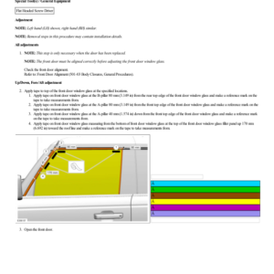 Front Door Window Glass Adjustment G2230140 Manual