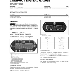 ATV 2019 Compact Digital Gauge Outlander Shop Supp 219100951 020 Manual