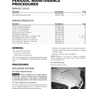 SSV Maintenance Procedure (Commander) Shop Supp. 219100899 007 Manual