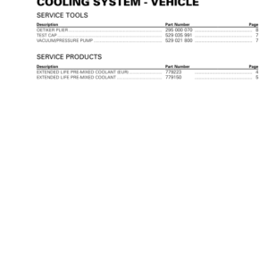 ROAD Cooling System Vehicle Shop 219100955 007 Manual