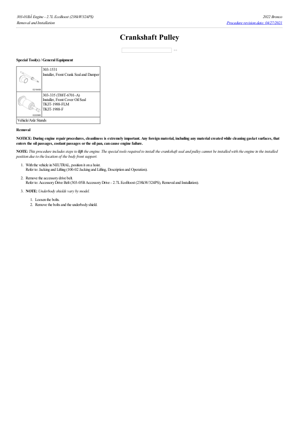 Crankshaft Pulley G2206272 Manual