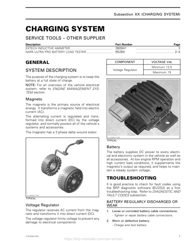 ATV MY18 Charging System 219100885 039 Manual