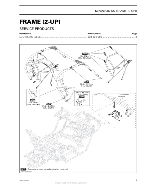 SSV 2019 Frame (2 UP) Commander Shop Supp 219100965 041 Manual