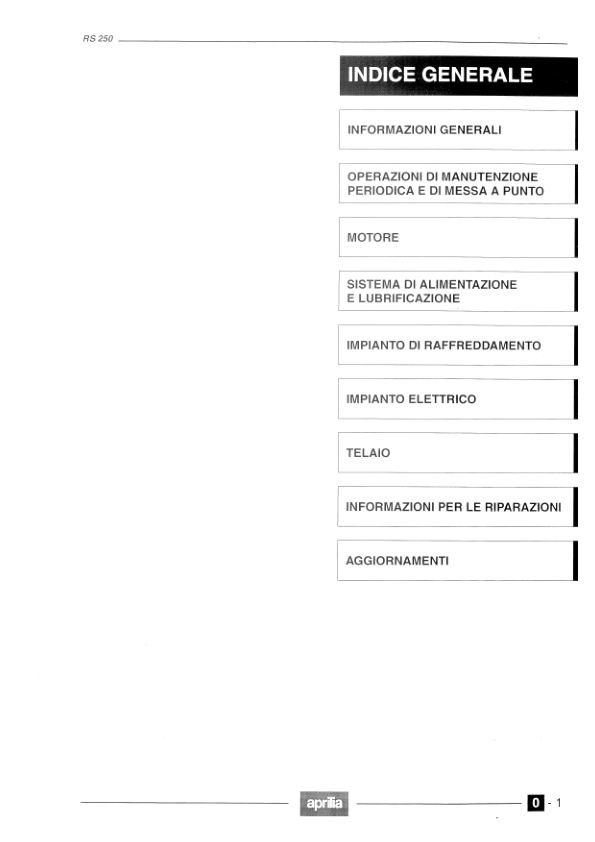 Aprilia RS250 1995 1997 Ital Manual