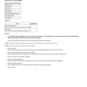 B Pillar and Reinforcement G2230184 Manual