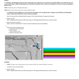 Front Door Side Impact Sensor G2208797 Manual