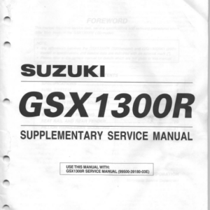 Suzuki GSX1300RK1 Hayabusa 2001 Supplementary Manual