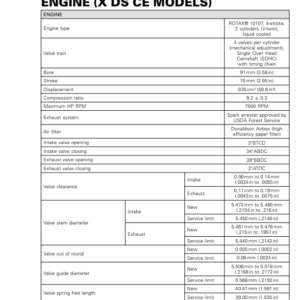 SSV 2017 (Technical specifications engine) Maverick Xds CE tmr2017 600 Manual