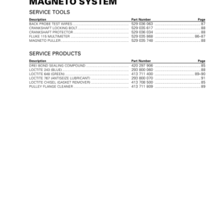 SSV S02 SS06 Magneto System Shop Commander Version 9BA tmr2013 014 Manual