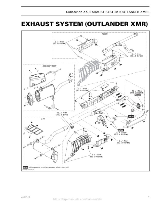 ATV Exhaust (X mr) Shop man vmr2017 105 Manual