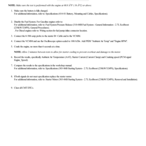 Starter Amperage Draw Test G2285841 Manual