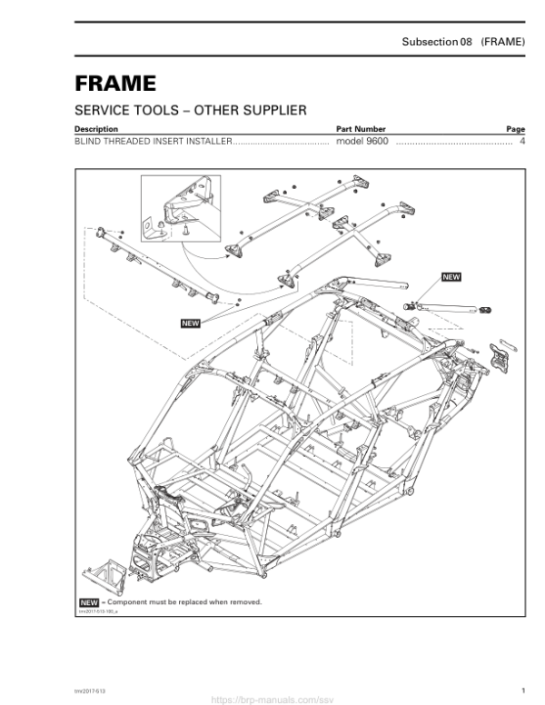 SSV Frame (Maverick X3 MAX) Shop tmr2017 513 Manual