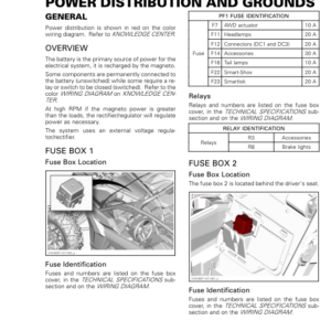 SSV Power Distribution and Grounds (Maverick Series) Shop tmr2021 004 en Manual