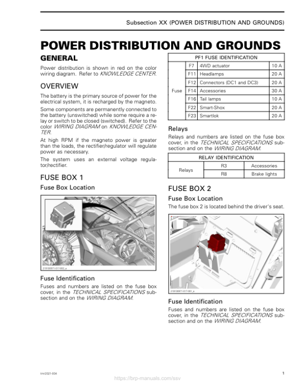 SSV Power Distribution and Grounds (Maverick Series) Shop tmr2021 004 en Manual