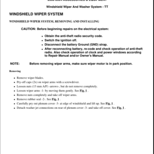 Wiper Washer System Manual