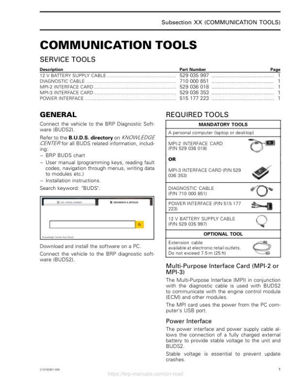 Roadster 2018 Communication Tools (RT) Shop 219100891 009 Manual