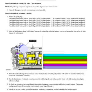 Valve Train Analysis G2219098 Manual